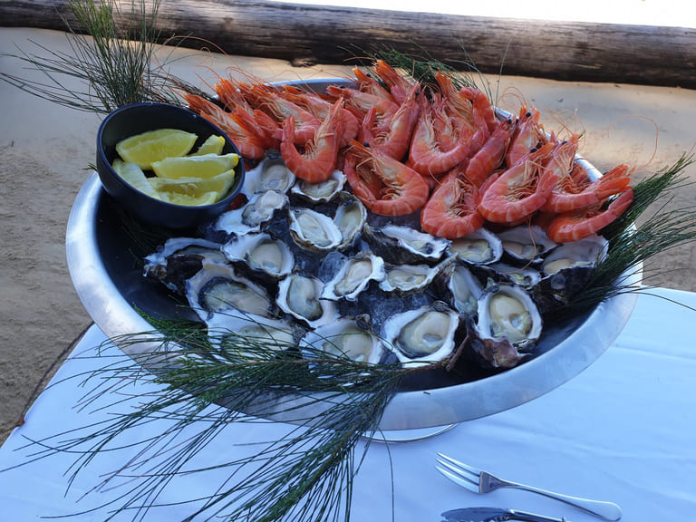 Oyster and prawn platter